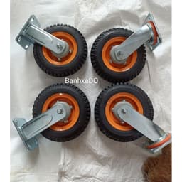 [DQN]Bánh Xe Đẩy  Mâm Vàng Dày 20Cm Càng 6 Ly Chịu Tải Nặng (Có Nắp Chắn Bi Chống Rỉ) 3