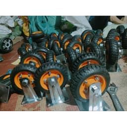 [KKTHN] Bộ 4 Bánh Xe Đẩy Hàng Vàng Đường Kính 16Cm Tải Trọng 400kg 5