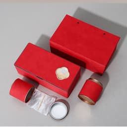 Bộ hộp đựng trà quà tặng giấy hoạ tiết giả da - HVL TEA 8