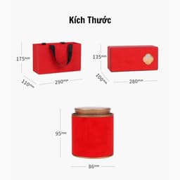 Bộ hộp đựng trà quà tặng giấy hoạ tiết giả da - HVL TEA 9