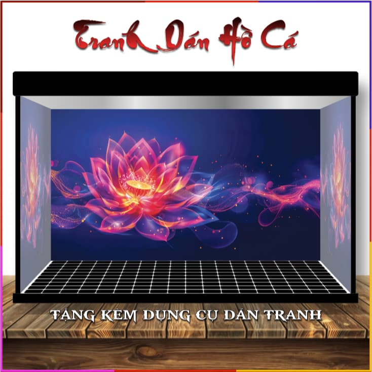 Tranh 3D dán hồ cá - tranh dán bể cá cảnh - decal dán bể cá thuỷ sinh - CÓ SẴN KEO DÁN