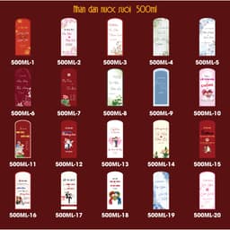 [ Chai 500Ml ] Nhãn dán nước suối + Combo (Nhãn dán + Chai Bầu 500ml + nơ) Trang Trí Đám Cưới, Đám Hỏi 2