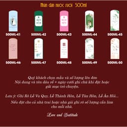 [ Chai 500Ml ] Nhãn dán nước suối + Combo (Nhãn dán + Chai Bầu 500ml + nơ) Trang Trí Đám Cưới, Đám Hỏi 4