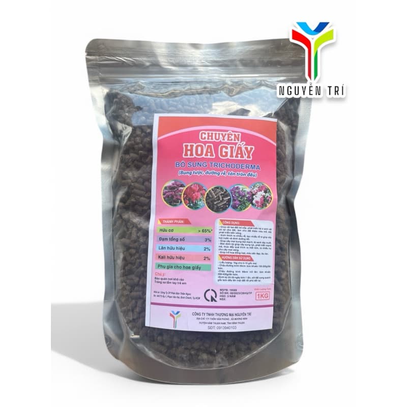 Phân bón hoa giấy 1kg bổ sung hữu cơ- Kích thích ra hoa, dưỡng lá xanh