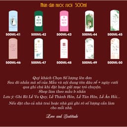 Combo Nhãn dán + Chai Bầu 500ml + nơ .Trang Trí Đám Cưới, Đám Hỏi 4