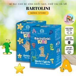 【Date Mới】 Mì nui cho bé hình ngôi sao, chữ cái và số Bartolini 250G 1