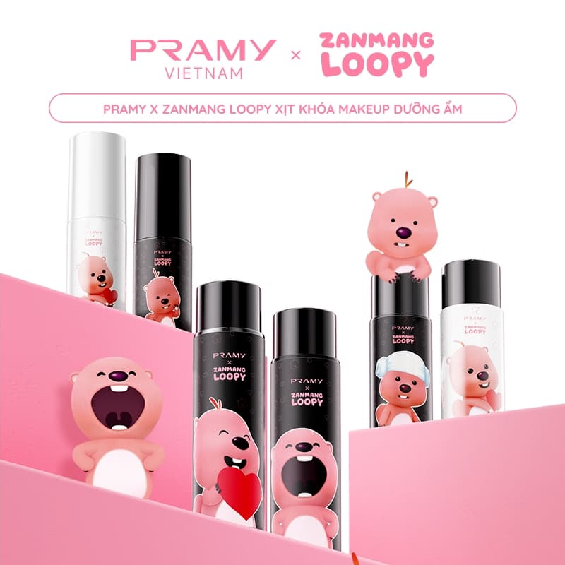 Xịt Khóa Nền LOOPY Size Nhỏ 30ML Pramy-Giữ Lớp Trang Điểm&Cấp Ẩm Lâu Dài