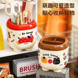 VINBEO Hộp Cắm Bút, Ống Cắm Bút (Tặng kèm Sticker dán cute) để bàn siêu dễ thương, Decor trang trí bàn học ANHI004 4