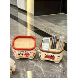 VINBEO Hộp Cắm Bút, Ống Cắm Bút (Tặng kèm Sticker dán cute) để bàn siêu dễ thương, Decor trang trí bàn học ANHI004 7