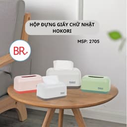 Hộp đựng giấy chữ nhật Hokori Việt Nhật 2705, Hộp giấy để bàn sang trong cho nhà cửa, quán ăn, văn phòng 02282 2