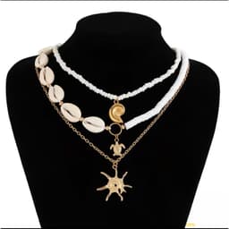 Set 3 Vòng Cổ Nữ Đi Biển, Vỏ Sò Ốc & Mặt Trời Vintage Bohemian Ocean Charm- Phụ Kiện Trang Sức Dây Chuyền Biển 6