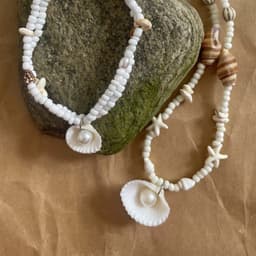 [Sẵn] Bộ Vòng Cổ Và Vòng Tay Đi Biển Ocean Charm Hạt Cườm Mặt Vỏ Sò Ốc Phụ Kiện Trang Sức Dây Chuyền Biển 4