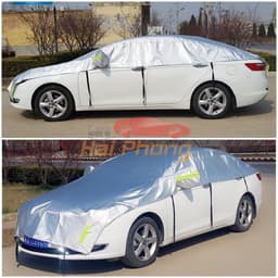Bạt trùm nửa xe ô tô tráng bạc cách nhiệt cao cấp trùm kín capo, có phản quang, chống nóng, chống xước, cho các dòng xe 9