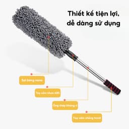 Chổi Quét Bụi Ô Tô Chổi Vệ Sinh Xe Hơi Lông Mềm Chổi Lau Bụi Cán Dài Dụng Cụ Vệ Sinh Nội Thất Ô Tô 6