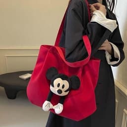 Túi xách chuột Mickey, Túi đeo vai di động dung tích lớn búp bê chuột Mickey hoạt hình dễ thương 6