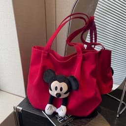 Túi xách chuột Mickey, Túi đeo vai di động dung tích lớn búp bê chuột Mickey hoạt hình dễ thương 8