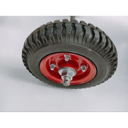 [KKTHN] Bộ 2 Bánh Xe Đỏ Đường Kính 20cm + Trục Ốc Phi 18 Cho Xe Kéo, Xe Đẩy 2 Bánh 3