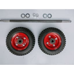 [KKTHN] Bộ 2 Bánh Xe Đỏ Đường Kính 20cm + Trục Ốc Phi 18 Cho Xe Kéo, Xe Đẩy 2 Bánh 1