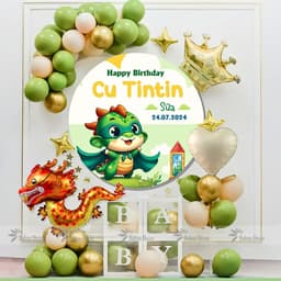 Set bóng trang trí sinh nhật tuổi rồng đủ màu, nhiều mẫu cho bé trai và bé gái 1 tuổi (tổng hợp mẫu rồng) 5