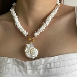 Vòng Cổ Đá Puka Đi Biển Mặt Dây Chuyền Vỏ Ốc Tự Nhiên 7