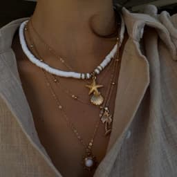 Set 4 Vòng Cổ Đi Biển Mặt Sò Ốc Biển Tự Nhiên Vintage Unisex - Phụ Kiện Đi Biển 5