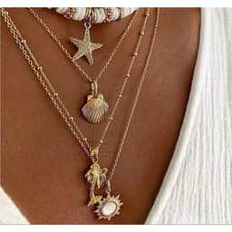 Set 4 Vòng Cổ Đi Biển Mặt Sò Ốc Biển Tự Nhiên Vintage Unisex - Phụ Kiện Đi Biển 7