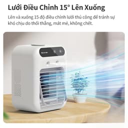 Quạt Điều Hoà Mini XM Youpin 3Life 500ml 2 Tốc Độ Gió Chế Độ Phun Hơi Nước Ướt Làm Mát Không Ồn Pin Dùng 6h 6