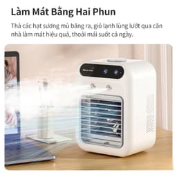 Quạt Điều Hoà Mini XM Youpin 3Life 500ml 2 Tốc Độ Gió Chế Độ Phun Hơi Nước Ướt Làm Mát Không Ồn Pin Dùng 6h 4