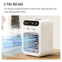 Quạt Điều Hoà Mini XM Youpin 3Life 500ml 2 Tốc Độ Gió Chế Độ Phun Hơi Nước Ướt Làm Mát Không Ồn Pin Dùng 6h 5
