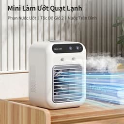 Quạt Điều Hoà Mini XM Youpin 3Life 500ml 2 Tốc Độ Gió Chế Độ Phun Hơi Nước Ướt Làm Mát Không Ồn Pin Dùng 6h 7