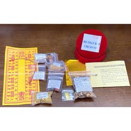Bộ Cốt Thất Bảo Chuẩn Bát Nhang - Kèm Gỗ Ngũ Vị/Gạo Vàng/Nụ Trầm, Dùng Cho Bát Gia Tiên/Thổ Công/Thần Tài 3