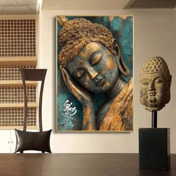 Tranh canvas treo tường mặt Phật budha decor phòng thờ - phòng khách 60 x 90 cm 2