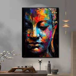 Tranh canvas treo tường mặt Phật budha decor phòng thờ - phòng khách 60 x 90 cm 3