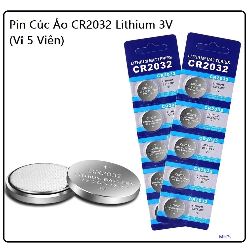 Vỉ 5 viên PIN CMOS 2032 (loại rẻ) Dùng Cho CMOS Máy Tính và các thiết bị máy tính-chìa khóa
