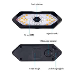 Đèn Xi Nhan Xe Đạp Thể Thao, Đèn Led Xi Nhan Xe Đạp Sạc USB, Chống Nước, Điều Khiển Từ Xa - XN01 8
