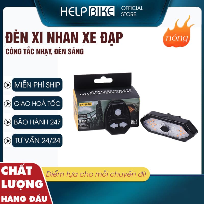 Đèn Xi Nhan Xe Đạp Thể Thao, Đèn Led Xi Nhan Xe Đạp Sạc USB, Chống Nước, Điều Khiển Từ Xa - XN01