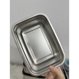 ( COMBO 5 hộp 2200ML ) inox 304 loại 1 có đắp đậy hút chân không khay đựng thực phẩm đồ ăn trong tủ lạnh An Toàn Sạch Sẽ 9