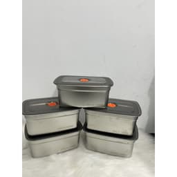 ( COMBO 5 hộp 2200ML ) inox 304 loại 1 có đắp đậy hút chân không khay đựng thực phẩm đồ ăn trong tủ lạnh An Toàn Sạch Sẽ 6