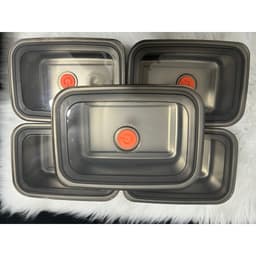 ( COMBO 5 hộp 2200ML ) inox 304 loại 1 có đắp đậy hút chân không khay đựng thực phẩm đồ ăn trong tủ lạnh An Toàn Sạch Sẽ 2