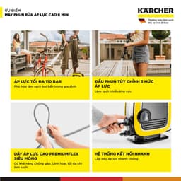 Máy phun rửa áp lực cao Karcher K Mini - Công suất 1400W, áp lực tối đa 110 bar nhỏ gọn - Bảo hành 24 tháng 6