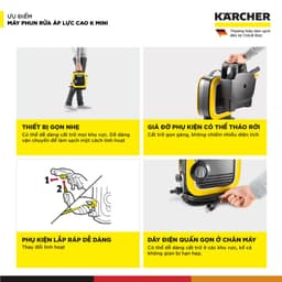 Máy phun rửa áp lực cao Karcher K Mini - Công suất 1400W, áp lực tối đa 110 bar nhỏ gọn - Bảo hành 24 tháng 5
