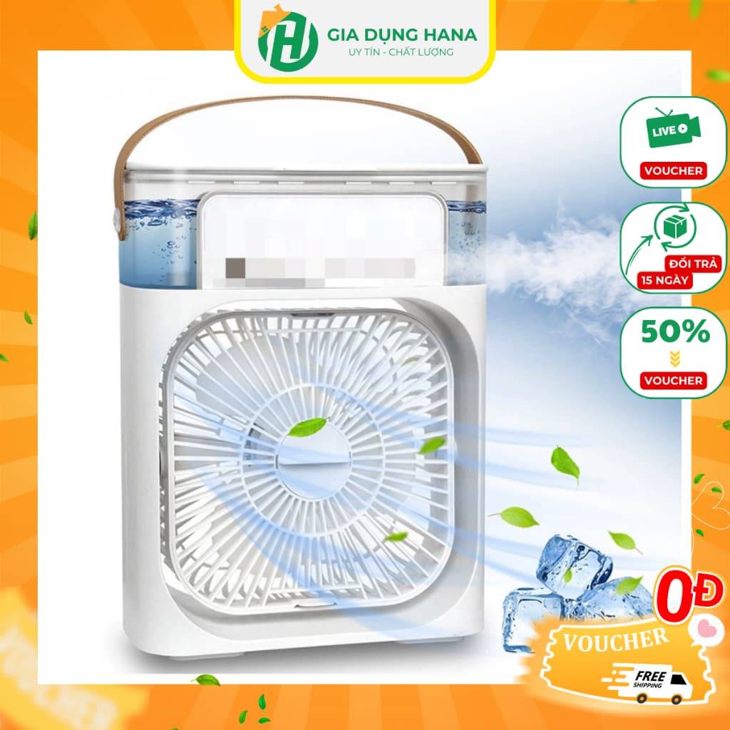 Quạt Điều Hoà Hơi Nước Mini Làm Mát Để Bàn 3 Chế Độ Gió Dung Tích Bình 600ML Tích Hợp Đèn Led M262