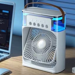 Quạt Điều Hoà Hơi Nước Mini Làm Mát Để Bàn 3 Chế Độ Gió Dung Tích Bình 600ML Tích Hợp Đèn Led M262 9