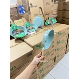 Nồi Đúc Đáy Từ Chống Dính Xanh Ngọc ECORAMIC Size 16-18-22 CM 2