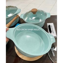 Nồi Đúc Đáy Từ Chống Dính Xanh Ngọc ECORAMIC Size 16-18-22 CM 6