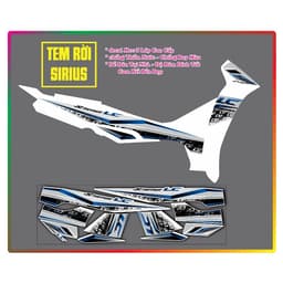 Tem Rời Sirius Trắng Dán Xe Trắng 3lớp chống thấm nước cực đẹp 2
