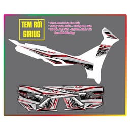 Tem Rời Sirius Trắng Dán Xe Trắng 3lớp chống thấm nước cực đẹp 6