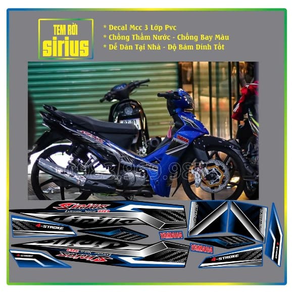 Tem Rời Sirius Xanh Đen Đen đỏ Đen xanh tem chế 3 lớp mới hót đẹp