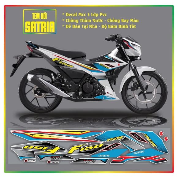 Tem Rời Tem Xe Satria Fi - Raider Fi Mẫu Mới Đỏ Đen hót nhất