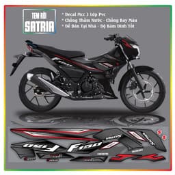 Tem Rời Tem Xe Satria Fi - Raider Fi Mẫu Mới Đỏ Đen hót nhất 5